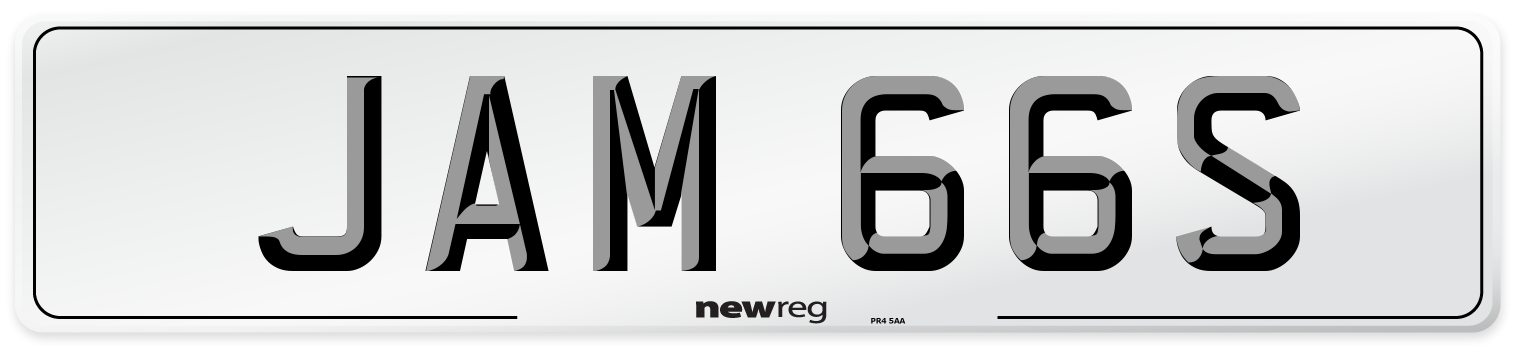 JAM 66S Number Plate from New Reg